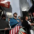 New Yorkers rally in Times Square against Trump’s immigration policy