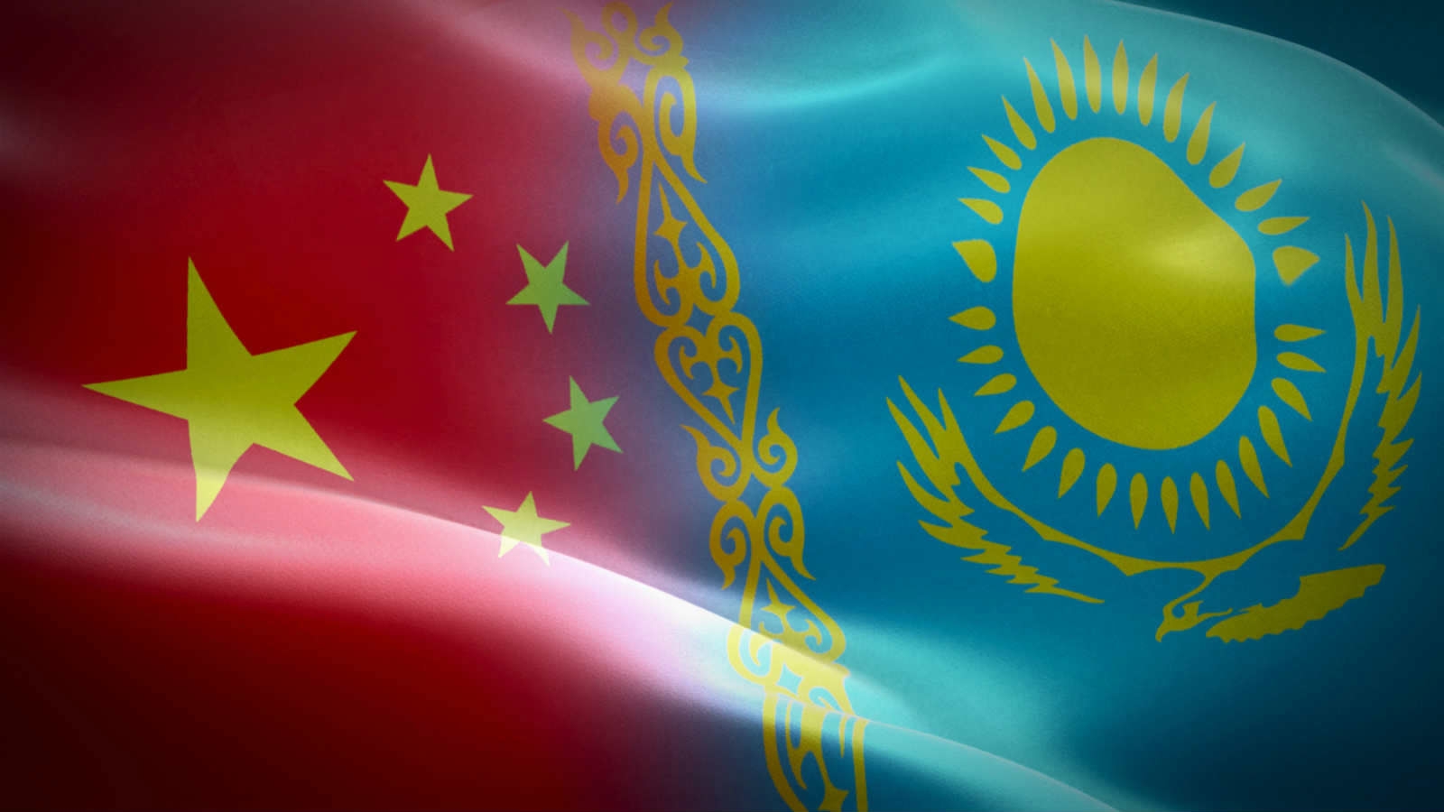Флаг Китая и Казахстана