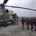 Soldiers and medical team arrive at landslide site for rescue operations