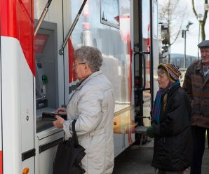 ‘Mobile banking’ means a bank on a truck in rural Germany